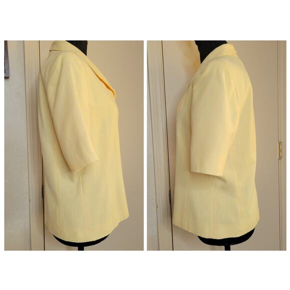VTG Pendleton Women's Short Sleeve Linen Blend Canary Yellow Blazer Jacket✨️8 - Picture 7 of 11